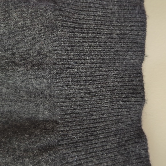 Lands' End Cashmere Polo Long Sleeve Sweater MEDIUM 38-40 Gray Heathered Black - Picture 6 of 16